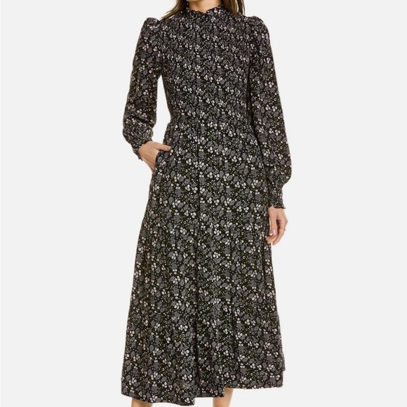 NWT Boden Prairie Print Smocked Tiered Midi Dress Size 12 - Picture 1 of 7